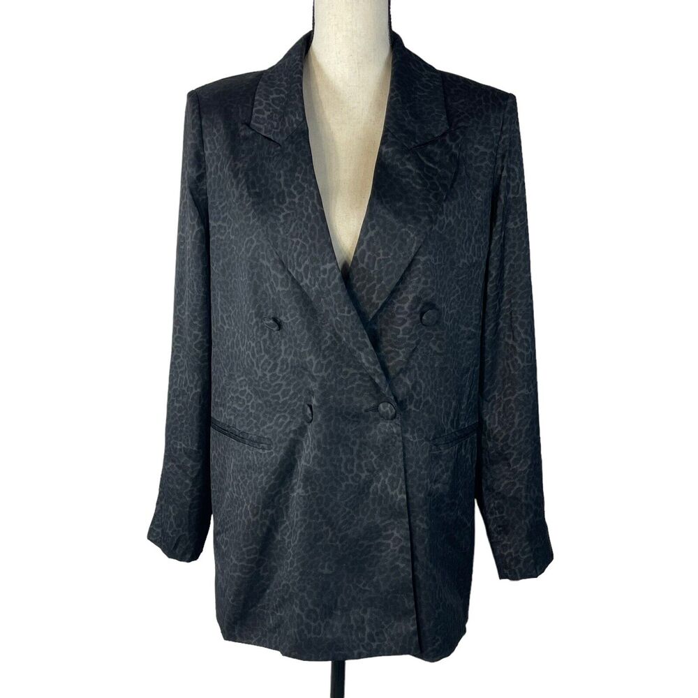 INC International Concepts Medium Blazer Jacket 1-Button Lined Cheetah Print New